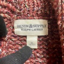 DENIM & SUPPLY デニムアンドサプライ Ralph Lauren シルク混 ショールカラー長袖ニットカーディガン レッド系 レディース サイズM ＊BH_画像2