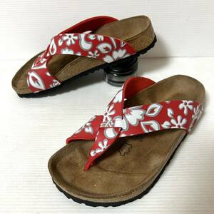 【新品同様】BIRKENSTOCK Birki's ビルケンシュトック ビルキー 花柄　レザーサンダル　36 23cm ＊4