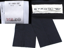 新品 ETRO エトロ ウール100％ シャドーペイズリー柄 セットアップスーツ 50 シルク総柄 総裏地 ブラック メンズ ハンガー付き_画像9