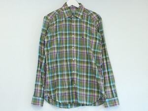  Etro ETRO check pattern shirt long sleeve cotton men's *M green ok4610204268