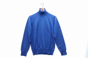 【R&BLUES アール&ブルース】 ウール タートルネック ニット セーター メンズ ・46 ブルー kz4804210309
