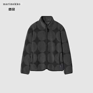  prompt decision new goods Uniqlo Marimekko collaboration girls fleece jacket 160 size polka dot dot pattern black dark gray UNIQLOkiveto