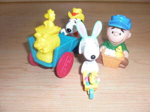  Vintage Snoopy 3 body комплект e-s ta- Woodstock Cart PVC фигурка SNOOPY 1989 McDonald's happy комплект Peanuts 