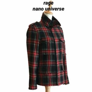 rage nano universe ウール素材 タータンチェック ジャケット