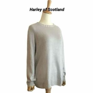 【Harley of Scotland】 リネンコットン素材 プルオーバーニット