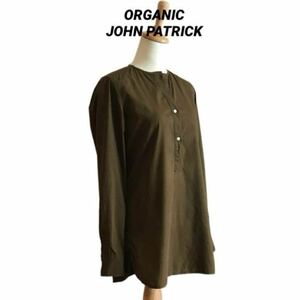 【ORGANIC by JOHN PATRICK】 プルオーバーノーカラーシャツ