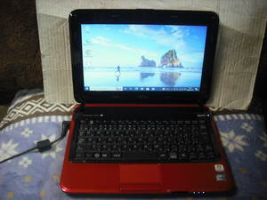 買得！　富士通 LIFEBOOK MH30/C 　Win10 Pro 64bit　Intel Atom N475 1.83GHz　2GB 320GB　10.1型　レッド系　Li-Office　AC付 ◇p1178◇