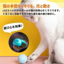 猫おもちゃ ブルー 猫じゃらし 電動ボール オモチャ ペット留守番 USB 子猫_画像4