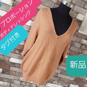  knitted long sleeve tunic pull over lame Gold beige tea Camel Proportion Body Dressing dress 