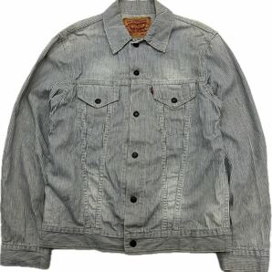 Levi's ☆ 70505 ヒッコリー ストライプ 3rd型 デニムジャケット M 春 夏 秋 アメカジ ストリート 大人カジュアル 古着 リーバイス■BE257の画像2