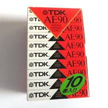 TDK AE-90R　カセットテープ　貴重　紙箱入り　10巻入り　新品・未開封　昭和レトロ　90分　10本パック　ビンテージ_画像3
