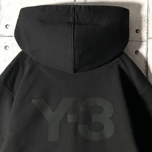 Y-3 ワイスリー ジップアップスウェットパーカー バックロゴ 希少サイズ L 黒 ブラック 6544の画像9