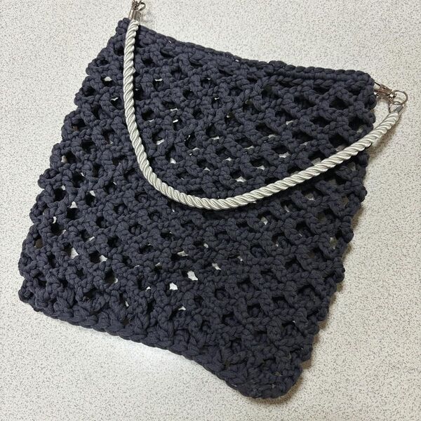 ハンドメイド バッグ グレー