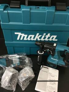 【未使用】★makita(マキタ) 24㎜18v充電式ハンマドリル 青(6.0Ahバッテリx2/充電器/ケース付) HR244DRGX　T5302IT65FPFIHNGW