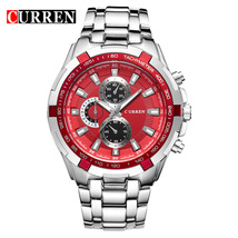 CURREN男性用腕時計（赤）（電池も新品）_画像3