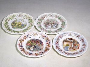 K02090【ROYAL DOULTON ロイヤルドルトン】BRAMBLY HEDGE ブランブリーヘッジ SPRING SUMMER AUTUMN WINTER 春夏秋冬 四季 プレート 4枚 皿