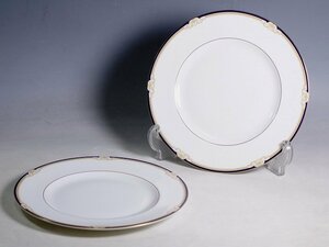 K02035【WEDGWOOD ウェッジウッド】CAVENDISH キャベンディッシュ 27cm ディナープレート 2枚 大皿 旧刻印 黒壺