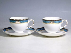 K02138【WEDGEWOOD ウェッジウッド】CURZON カーゾン カップ＆ソーサー 2客 リー ペア 碗皿