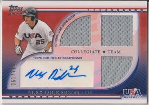 新来日外国人 中日 Alex Dickerson アレックス・ディッカーソン 2010 Topps USA 球衣 219枚限定直筆サイン Auto