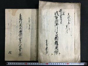 ｋ◎　江戸期　写本古文書　手嶋村？用水・・書上帳ほか　文政9・13年　2冊まとめて　墨書き　和本　新潟県郷土史　/ｔ・ｊ05