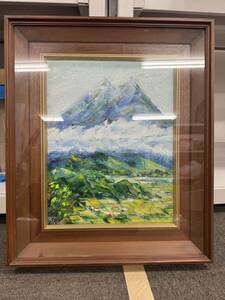 249 1円 絵画 油絵 照？ 作者不明 額入り インテリア 風景画 山