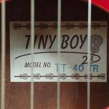 ●TINY BOY タイニーボーイ TT-40 TR トラベルギター ミニギター アコースティックギター ソフトケース付き 難あり 現状品●_画像3