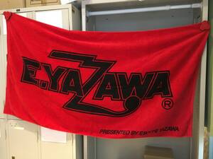 ■当時物 YAZAWA 矢沢永吉 バスタオル 約148×84cm グッズ ロゴ バスタオル レッド×ブラック 赤 黒 used■