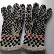 手袋　2組　まとめて　ハンガリー製　白　赤ニットグローブ　未使用在庫品　送料520_画像4
