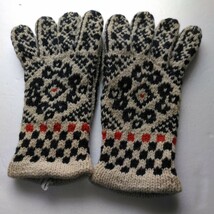 手袋　2組　まとめて　ハンガリー製　白　赤ニットグローブ　未使用在庫品　送料520_画像5