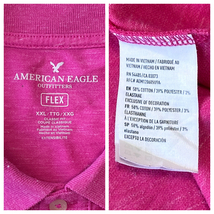 ☆送料無料☆ AMERICAN EAGLE アメリカンイーグル USA直輸入 古着 半袖 ロゴ ポロシャツ メンズ XXL ピンク トップス 中古 即決_画像7