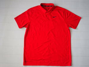 ☆送料無料☆ NIKE GOLF ナイキ ゴルフ USA直輸入 古着 半袖 スウォッシュ ロゴ DRI-FIT ポロシャツ メンズ XL レッド トップス 中古 即決