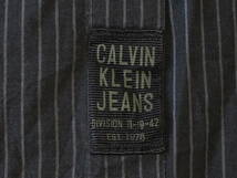 ☆送料無料☆ Calvin Klein Jeans カルバンクライン ジーンズ USA直輸入 古着 長袖 ストライプ 胸ポケット付き シャツ メンズ ＸＬ 中古_画像7