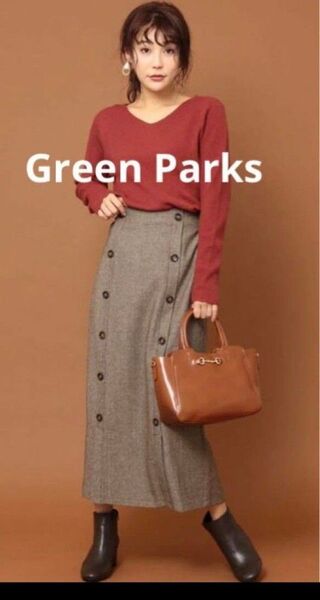 未使用品 Green Parks / Green Parks SELECT・RAY CASSIN ツイードダブルボタンスカート