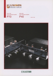Unison Research P70/P40のカタログ ユニゾンリサーチ 管3284s