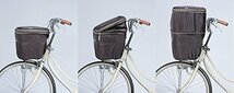 川住製作所 自転車 2段式前カゴカバー ワイドカゴ対応 KW-770BR こげ茶_画像3