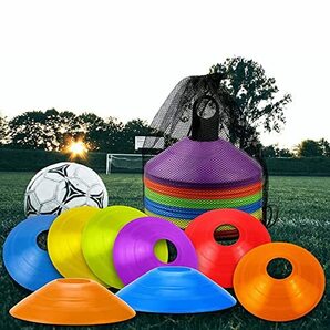 YOYIICOOL マーカーコーン カラーコーン サッカー マーカー マーカー サッカー・5色10枚フットサル用品 テニの画像2