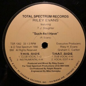 Riley Evans Featuring T.J. Slaughter / Such As I Have