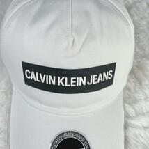 未使用 カルバンクラインジーンズ CALVIN KLEIN JEANS キャップ 帽子 プリントロゴ ホワイト 1_画像2