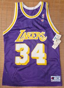 正規品 NBA ロサンゼルス・レイカーズ #34 シャキール・オニール(マジック)ロード用 ジャージ/ユニフォーム パープル/紫 ブライアント 八村