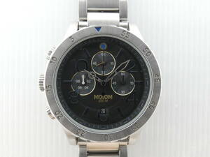 ☆NIXON CHRONO ニクソン クロノグラフ 48-20 メンズ ウォッチ クォーツ 腕時計 純正ベルト 動作品 本体のみ USED☆