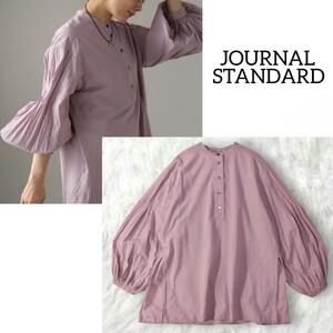 23 [JOURNAL STANDARD] Journal Standard easy volume sleeve shirt blouse tops purple sombreness purple tuck 