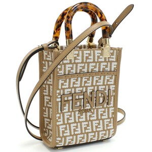 フェンディ FENDI トートバッグ 2WAY 8BS051　AQ0X　F1MB1 SUNSHINE SHOPPER MINI ブラウン系 ホワイト系 