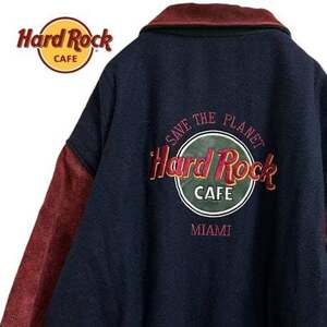TB671さ@ Hard Rock CAFE MIAMI レア 希少 本革 レザージャケット スタジャン ハードロックカフェ マイアミ 