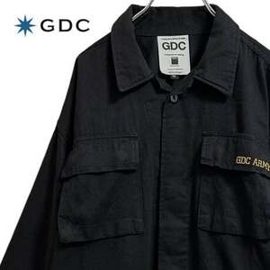 TC211さ@ GDC ARMY ミリタリージャケット ワークジャケット メンズ Mサイズ ブラック 黒