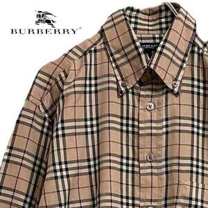 TBK36ね@ BURBERRY LONDON ノバチェック ボタンダウンシャツ 長袖 メンズ