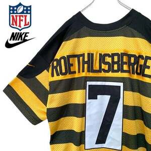 NBK577ね@ NFL NIKE ROETHLISBERGE ゲームシャツ フットボール アメフト Lサイズ