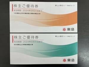 【大黒屋】(送料無料) 東急 株主ご優待券 2冊まとめ 100株以上500株未満 500株以上 各1冊 株主優待券 2024年5月31日まで