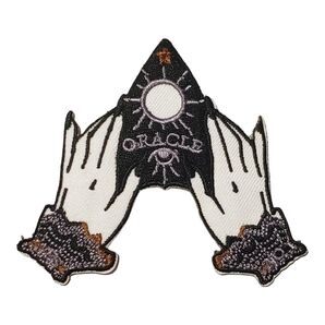 F-6【 アイロンワッペン 】手 hand オラクル Oracle【 刺繍ワッペン 】 アイロンワッペン ワッペン パッチ