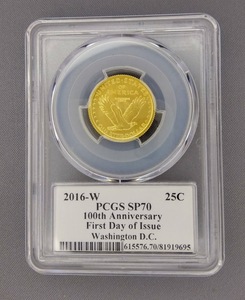 2016アメリカ25Cスタンディングリバティ1/4oz金貨 PCGS SP70 FDI(初日限定)最高鑑定