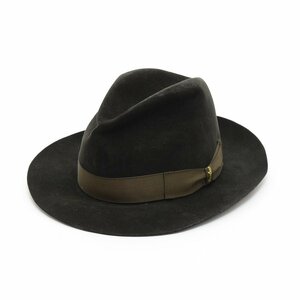 ◆474802 Borsalino ボルサリーノ ◇中折れハット 帽子 360027 サイズ58 ウサギ 兎毛 ラビットファー メンズ イタリア製 ブラック